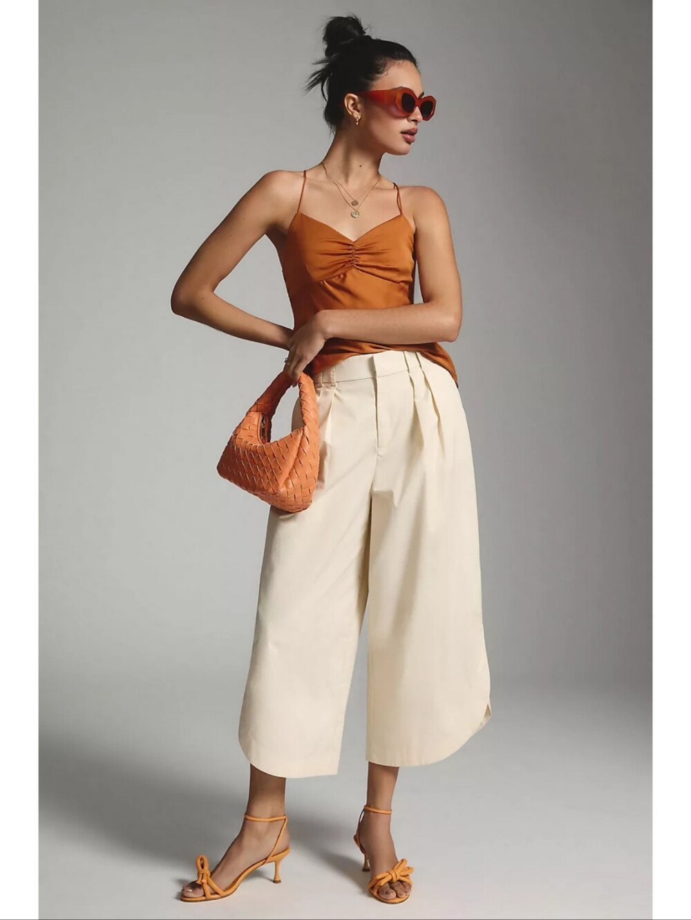 Anthropologie Mare Mare Curved Hem Wide Leg Chino Pants Small Coastal - Picture 15 of 15